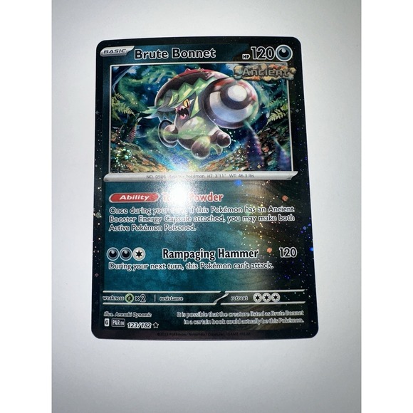 123/182 pokemon card Pokemon Card Brute Bonnet 123/182 3 FART SWIRLS TRIPLE 🌀 Holo Cosmos Rare  NM